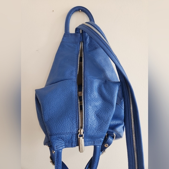 -SOLD-Valentina Italia Blue Leather Sling Backpack/Shoulder Bag/Handbag,  BNWOT - Picture 9 of 16